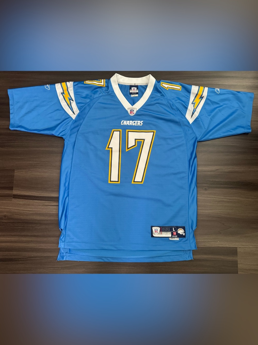 Reebok San Diego Chargers Philip Rivers #17 NFL Stitched Men Large +2 Length
